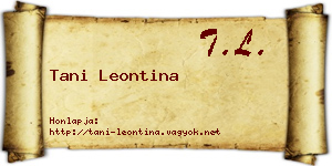 Tani Leontina névjegykártya